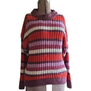 SO Striped Turtleneck Sweater, M